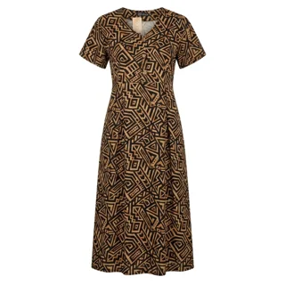 N008 Printed 3-Button Shirt مشکی نخودی