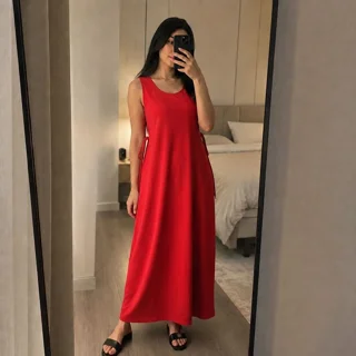پیراهن تریکو حلقه ای بلند T010